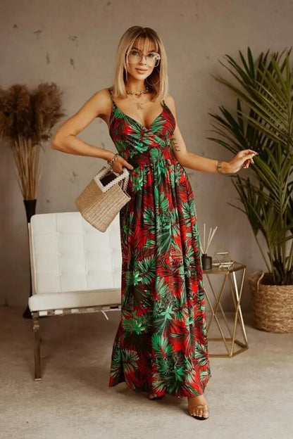 Zomer Maxi Jurk Bloemenpatroon Boho Stijl