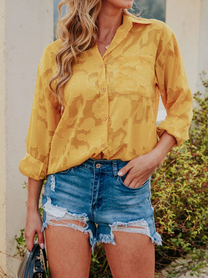 Daniela | Blusa estiva stampata a maniche lunghe