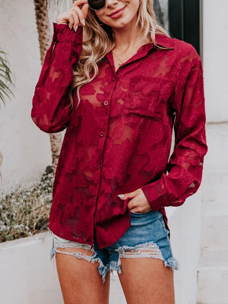 Daniela | Blusa estiva stampata a maniche lunghe