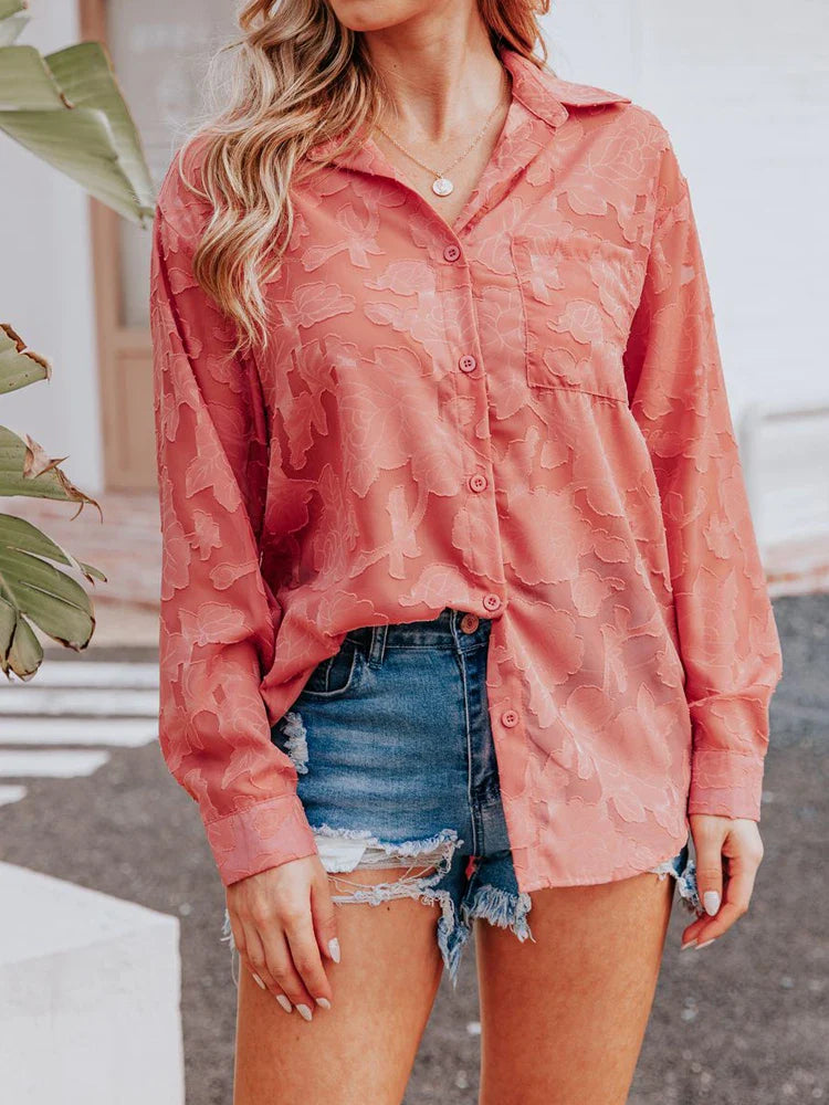 Daniela | Blusa estiva stampata a maniche lunghe