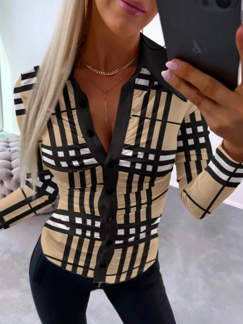 Michelle | Top casual con stampa vintage e vestibilità comoda