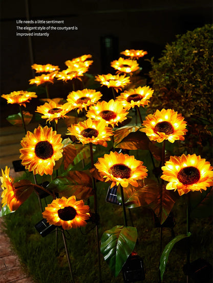 Zonnebloem Lamp Waterdicht Op Zonne-energie Met Solar Panel