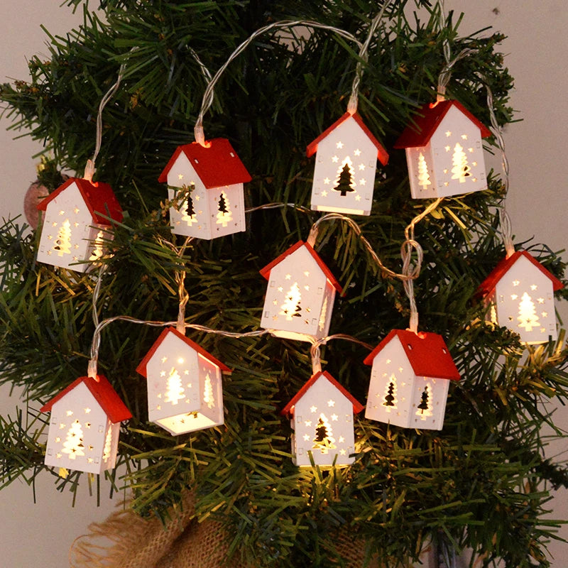 Kersthuisjes Houten LED Verlichting Decoratie