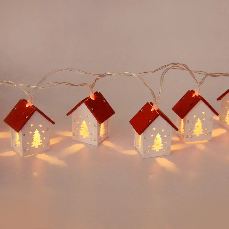 Kersthuisjes Houten LED Verlichting Decoratie