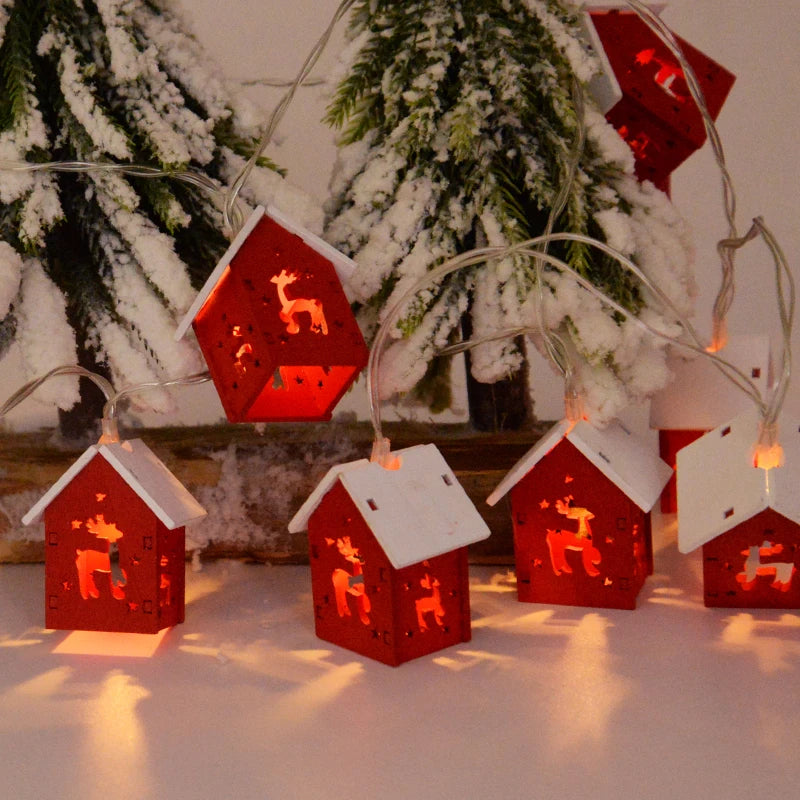 Kersthuisjes Houten LED Verlichting Decoratie