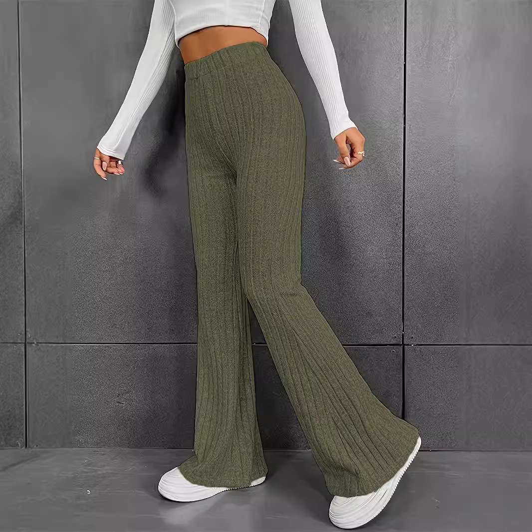 Dames Broek Hoge Taille Slim Fit Flared Pijp Stretchstof - Mode Vibes