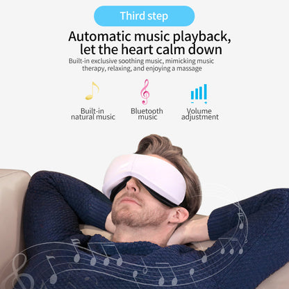 Oogmassage Apparaat met Warmte, Trilling en Bluetooth Muziek