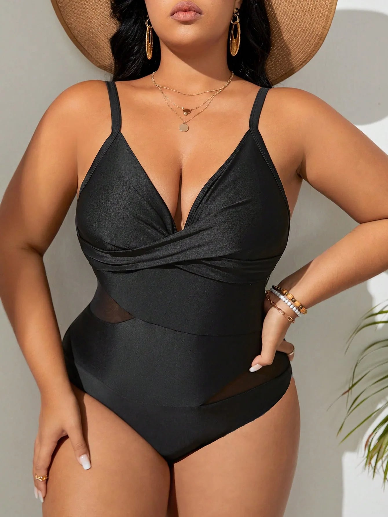 Plus Size Badpak met Corrigerende Pasvorm en Stijlvol Design
