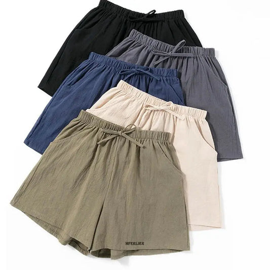 Plus Size Short Broek Comfortabel Casual Mode - Mode Vibes