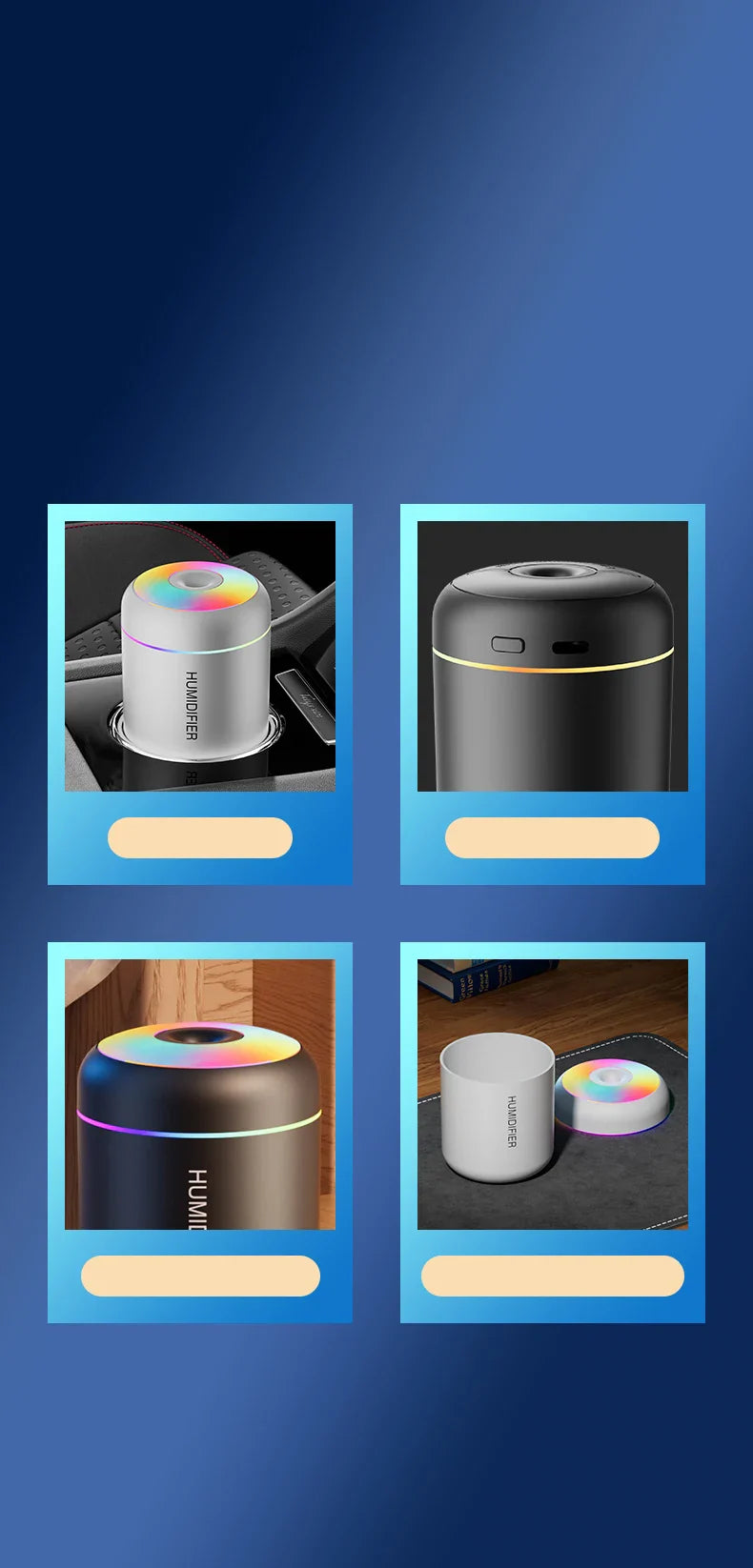 Mini Luchtbevochtiger met Aromatherapie USB voor Auto en Slaapkamer