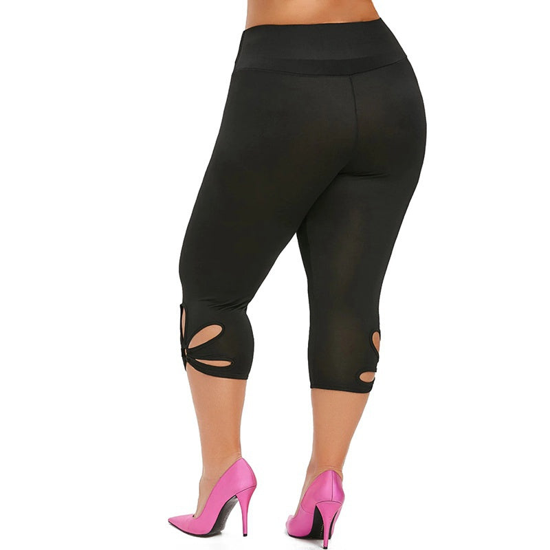 Plus Size Legging Naadloos Casual Zwart