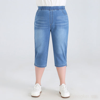 Plus Size Driekwartsbroek Trendy Veelzijdig voor Vrouw