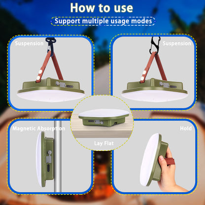 Zonne-Oplaadbare Campinglamp 80W LED met Magneet en Zoom