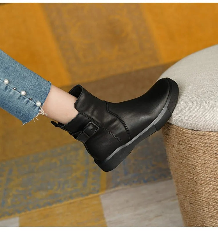 Dames Enkellaarsjes Comfortabel Stijlvol Leer