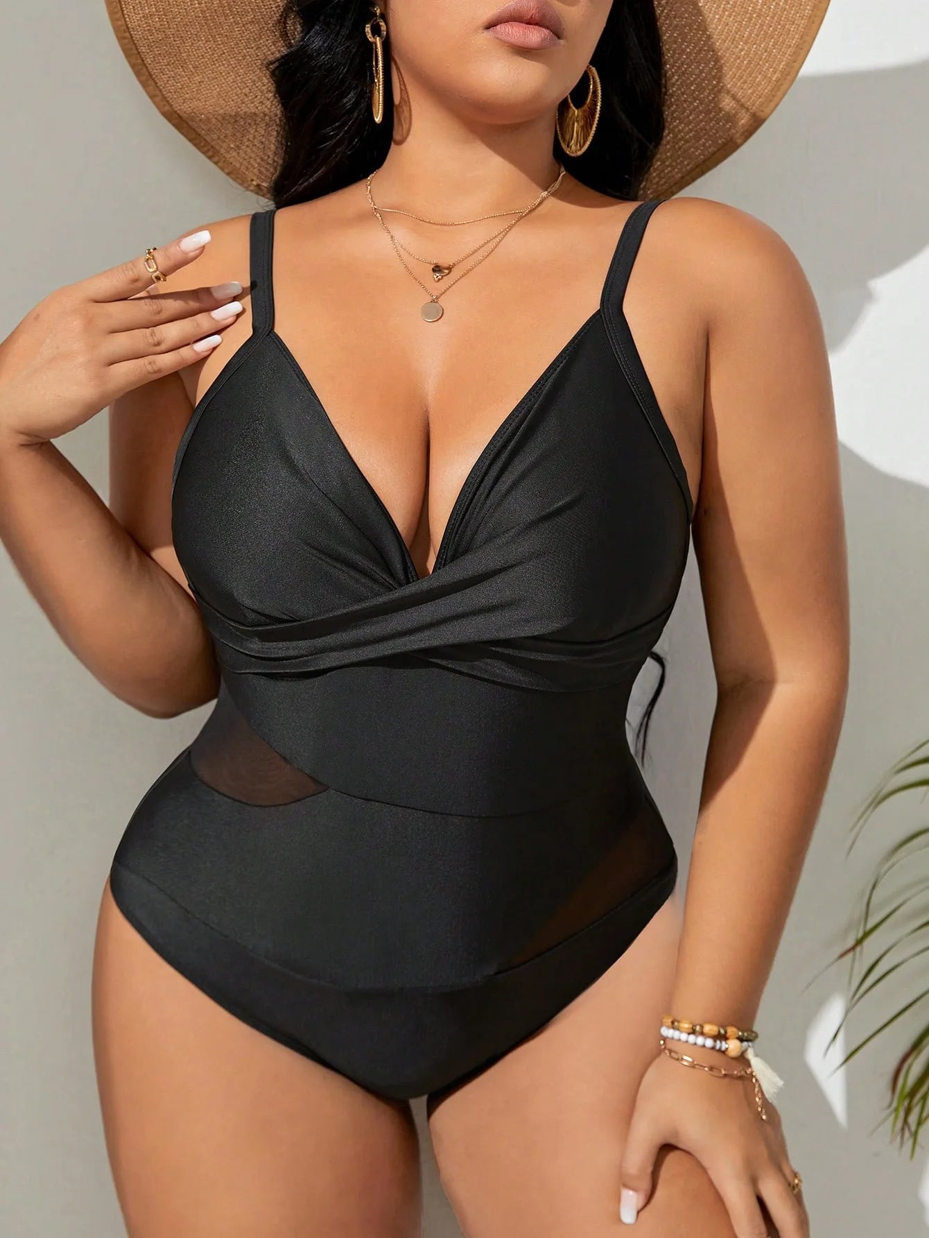 Plus Size Badpak met Corrigerende Pasvorm en Stijlvol Design