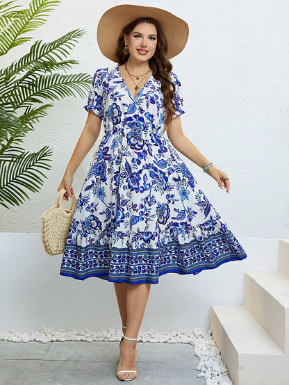 Plus Size Jurk Vrolijke Zomerjurk Stijlvolle Vrouwelijke Jurk