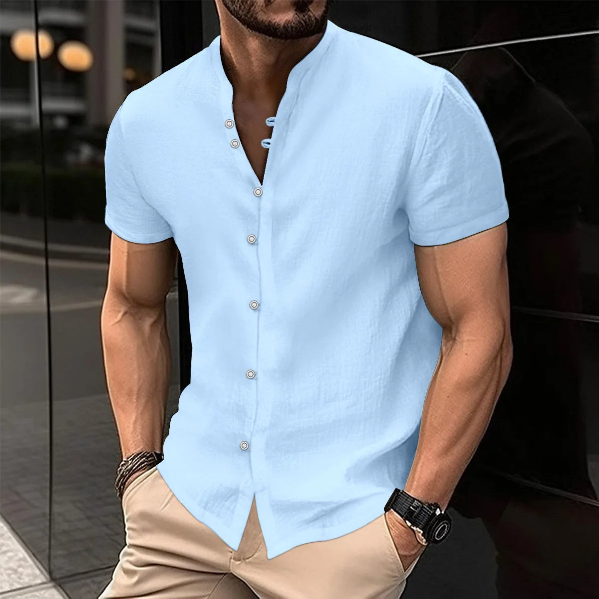 Plus Size Overhemd Casual Comfortabel voor Mannen