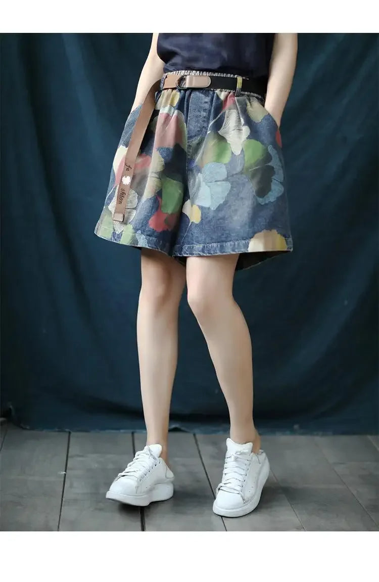 Plus Size Denim Short Stijlvol Zomerbroek voor Dames