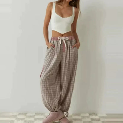 Geruite Pyjama Set Lange Mouwen Zacht en Warm
