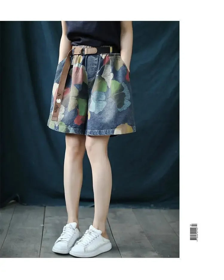Plus Size Denim Short Stijlvol Zomerbroek voor Dames