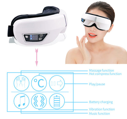 Oogmassage Apparaat met Warmte, Trilling en Bluetooth Muziek