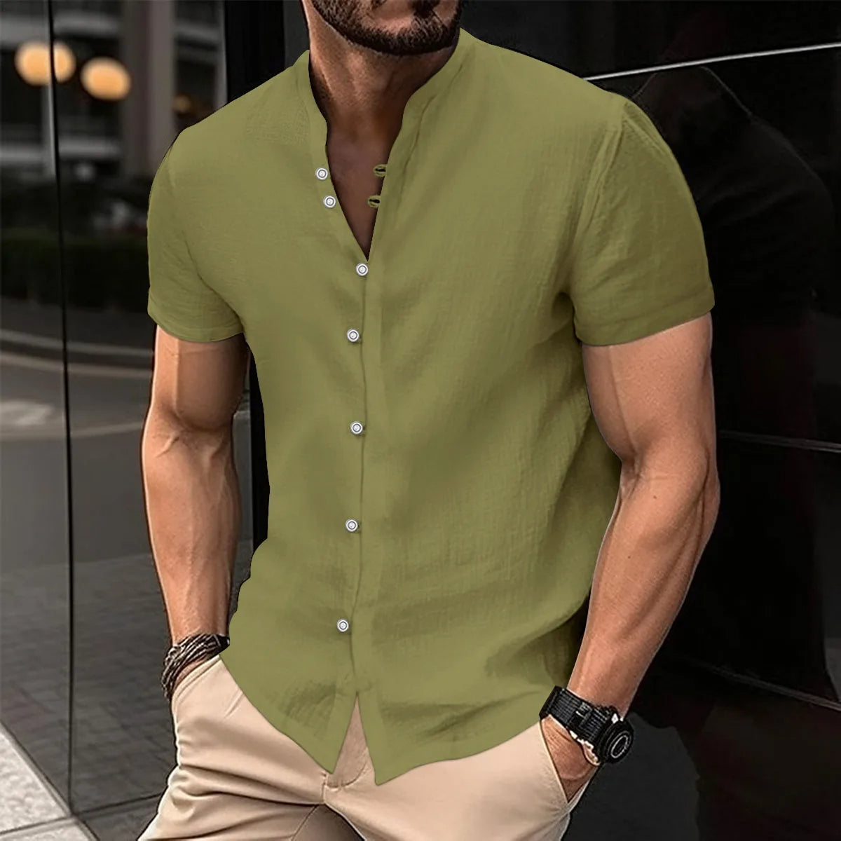 Plus Size Overhemd Casual Comfortabel voor Mannen