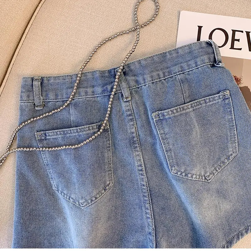 Plus Size Denim Short Casual Stijlvol Zomerbroek