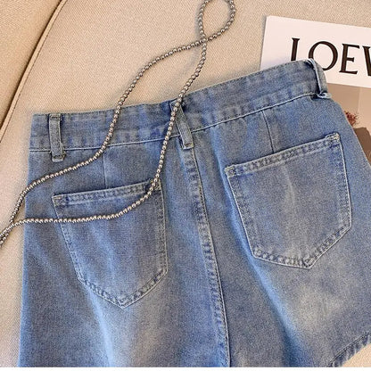 Plus Size Denim Short Casual Stijlvol Zomerbroek
