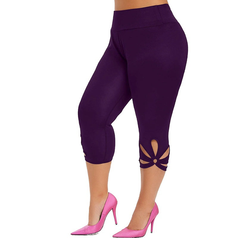 Plus Size Legging Naadloos Casual Zwart