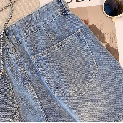 Plus Size Denim Short Casual Stijlvol Zomerbroek