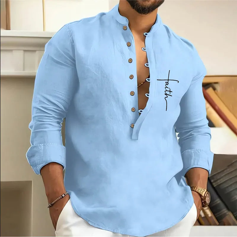 Plus Size Overhemd Luchtig en Casual voor Mannen