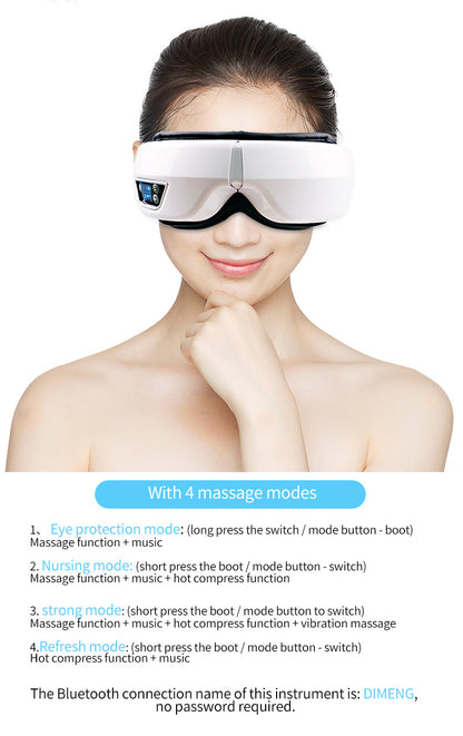 Oogmassage Apparaat met Warmte, Trilling en Bluetooth Muziek