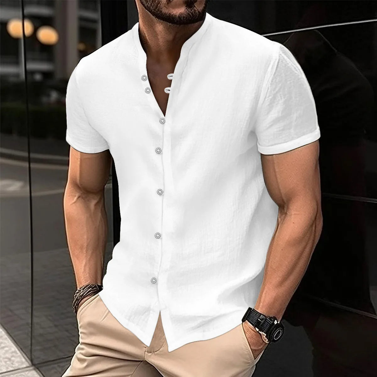 Plus Size Overhemd Casual Comfortabel voor Mannen