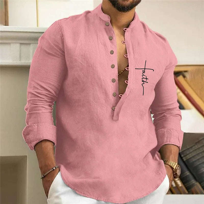Plus Size Overhemd Luchtig en Casual voor Mannen