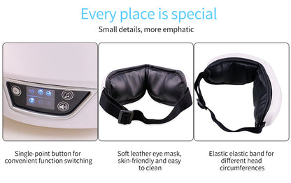 Oogmassage Apparaat met Warmte, Trilling en Bluetooth Muziek