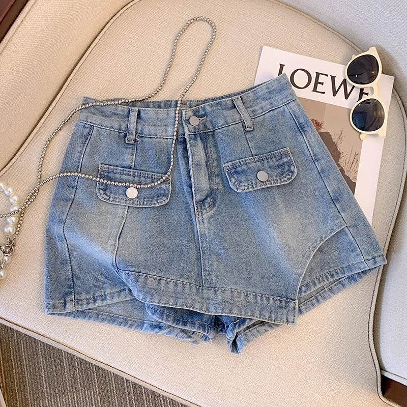 Plus Size Denim Short Casual Stijlvol Zomerbroek - Mode Vibes