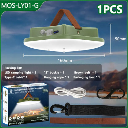 Zonne-Oplaadbare Campinglamp 80W LED met Magneet en Zoom