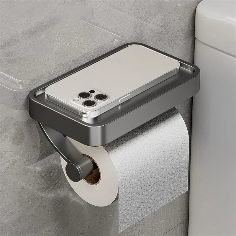 Wandtoiletrolhouder met Opbergplankje