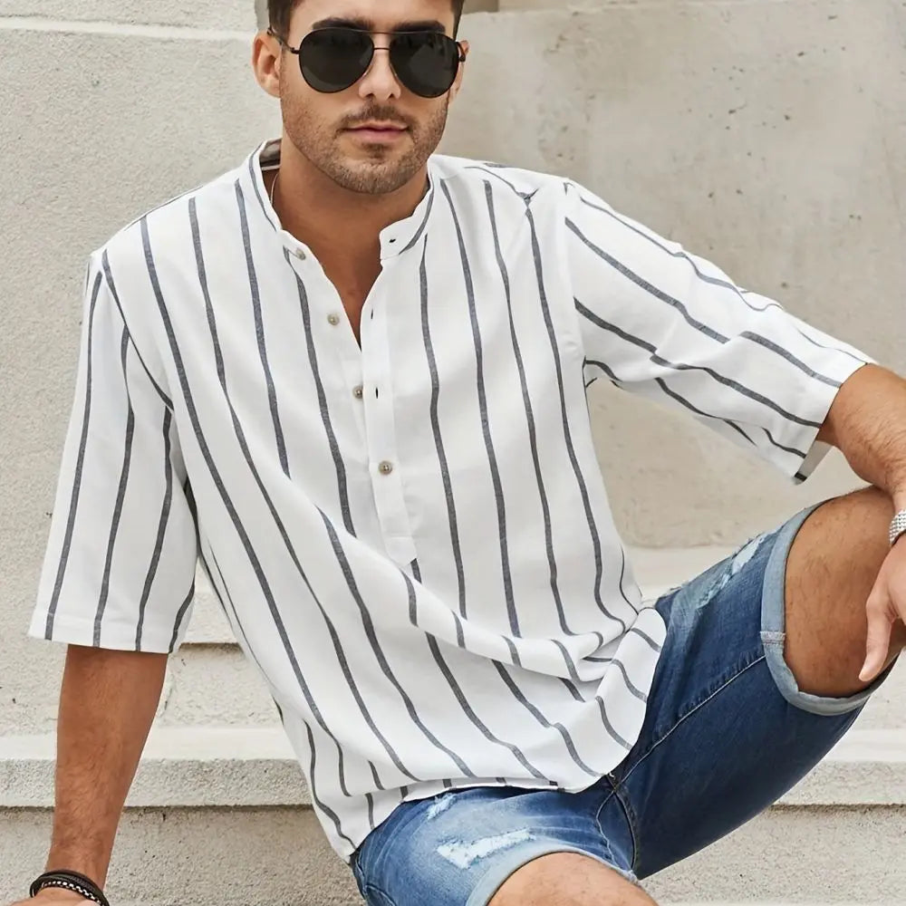 Gestreept Overhemd voor Mannen Trendy Klassiek - Mode Vibes
