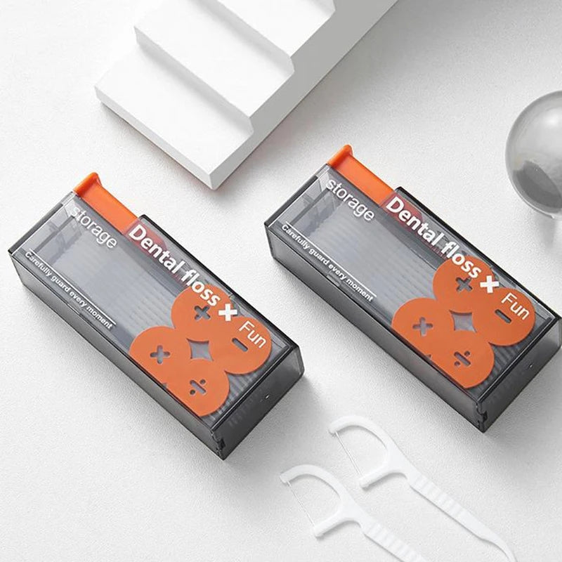 Draagbare Flosdispenser met 10 Flossticks Automatisch Uitwerpbaar - Mode Vibes