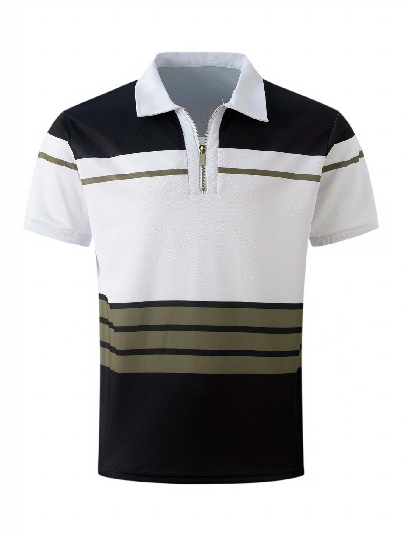Plus Size Polo Shirt Gestreept Stijlvol voor Mannen