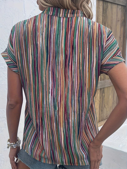 Plus Size Blouse Gestreept Casual voor Dames