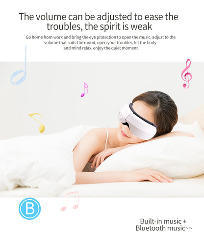 Oogmassage Apparaat met Warmte, Trilling en Bluetooth Muziek