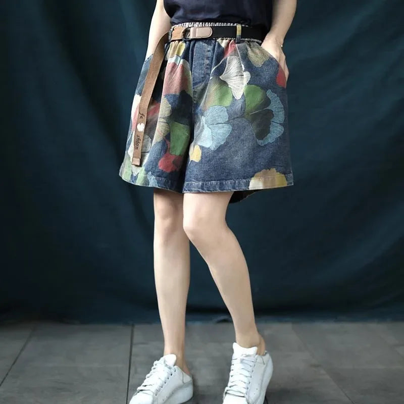 Plus Size Denim Short Stijlvol Zomerbroek voor Dames