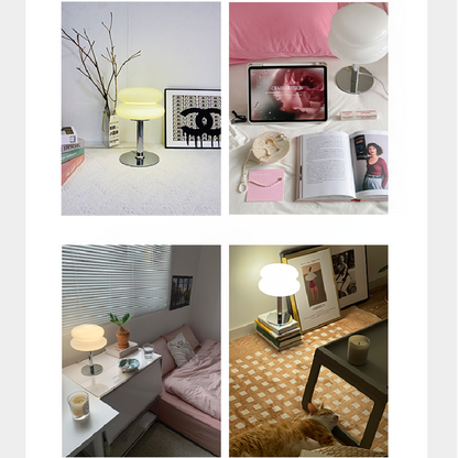Stijlvolle Glas Tafellamp met LED Verlichting