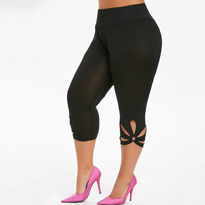 Plus Size Legging Naadloos Casual Zwart