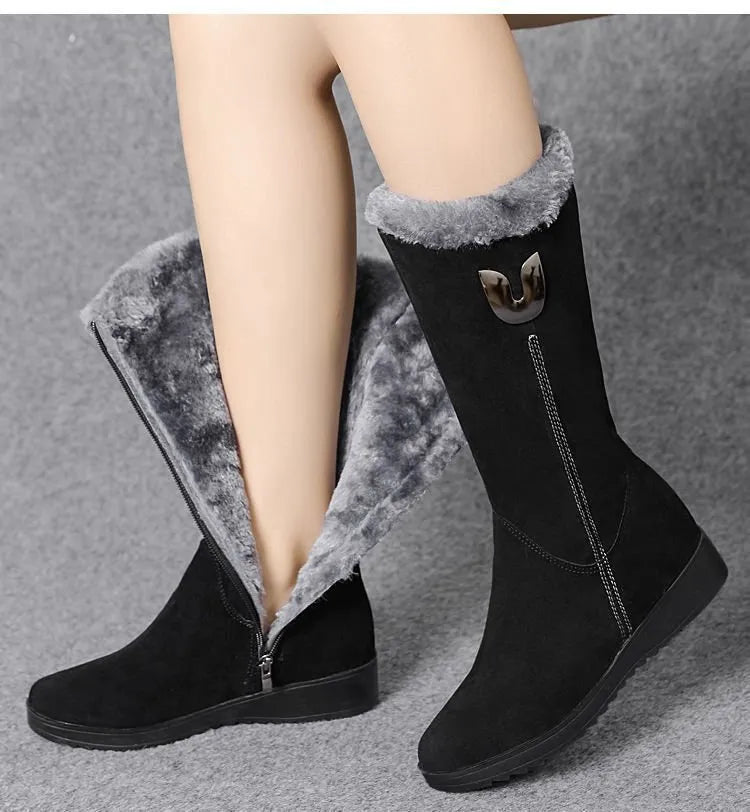 Elegante Suède Platte Laarzen met Rits voor Dames – Casual & Comfortabel