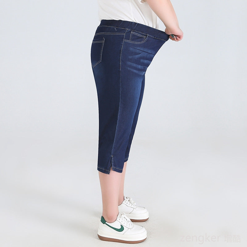 Plus Size Driekwartsbroek Trendy Veelzijdig voor Vrouw