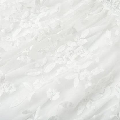 Witte Kanten Jurk met Bloemen Borduursel