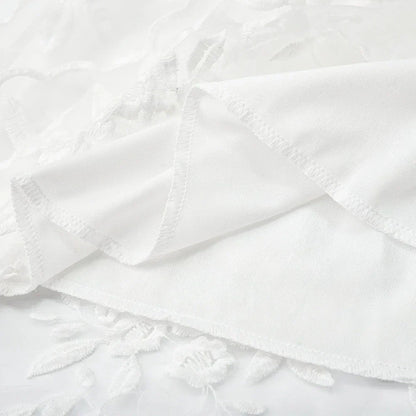 Witte Kanten Jurk met Bloemen Borduursel
